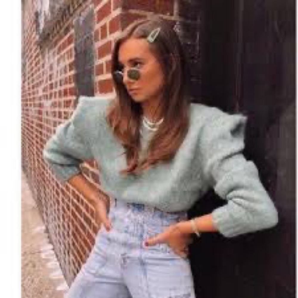 As Seen on Danielle Bernstein Zara Sweater with Shoulder Details